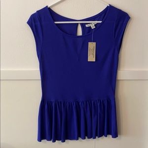 ⭐️ NWT Royal Blue Ruffle Sleeveless Blouse - AEO